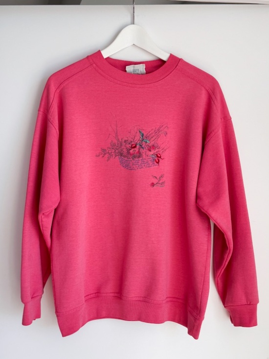 Northern Reflections Tops - Vtg 90s Northern Reflections Veggie Soup Recipe Sweatshirt Embroidered Pink